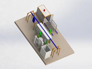  Línea de pintura electrostática semiautomática 