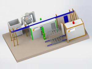  Línea de pintura electrostática semiautomática 